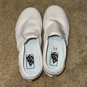 New white slip on women’s vans size 8.5